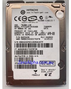 HTS722012K9SA00 Hitachi Donor Hard Drive 447360-001, 0804, DA2022