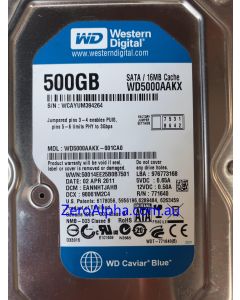 WD5000AAKX-001CA0 Western Digital, DCM: EANNHTJAHB, 02APR2011 Data Recovery