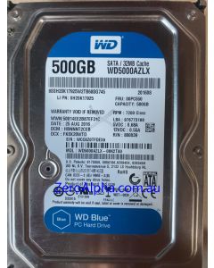 WD5000AZLX-08K2TA0 Western Digital, DCM: HBNNNT2CEB, 25AUG2016 Data Recovery