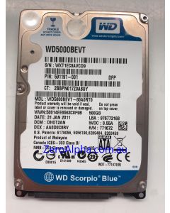 WD5000BEVT-60A0RT0 Western Digital, DCM: DHOT2AN, 31JAN2011 Data Recovery