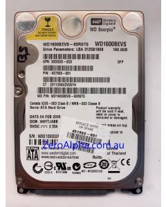 WD1600BEVS-60RST0 Western Digital, DCM: HHYTJABB, 04FEB2008 Data Recovery