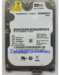 WD5000BMVW-11AMCS2 Western Digital, DCM: HHOT2BB, 05DEC2011 Data Recovery