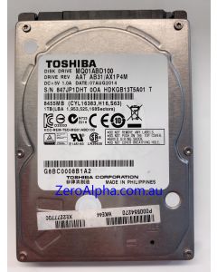 MQ01ABD100 Toshiba Donor Hard Drive AX1P4M, 07AUG2014